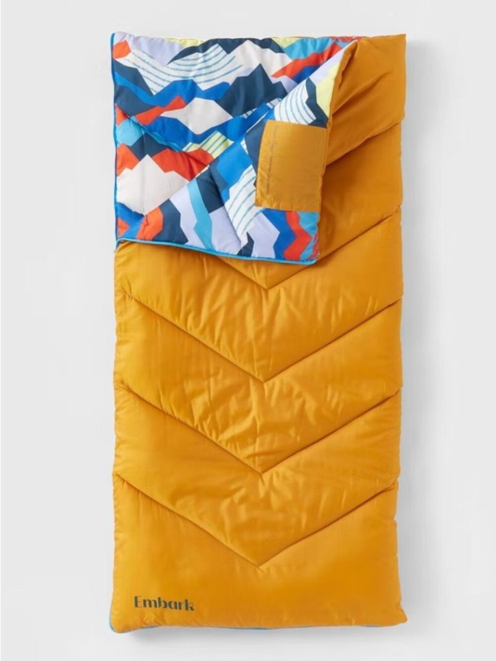 Embark Kids Sleeping Bag 60" Rectangular Travel Friendly Full Zip Multicolor